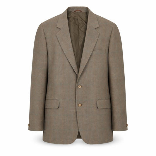 Terylene Mens Brown Plaid  Jacket Blazer Size 40