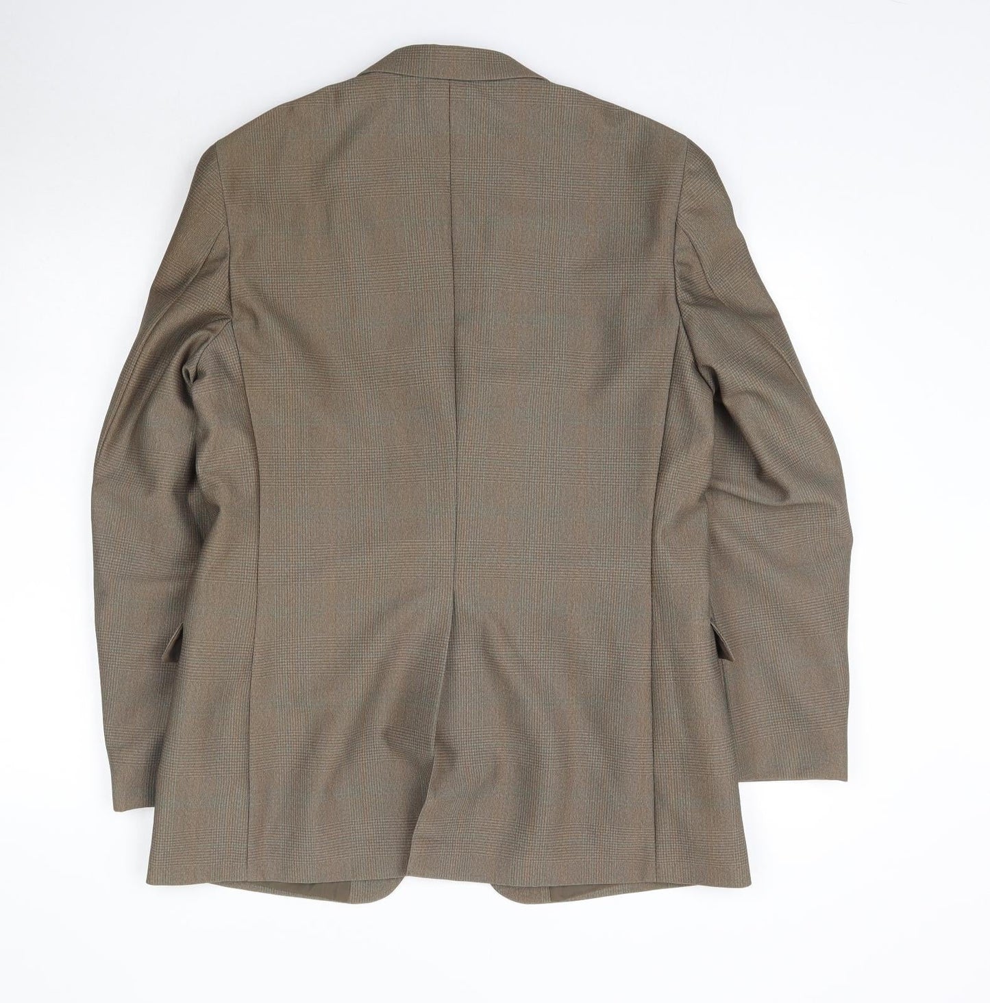 Terylene Mens Brown Plaid  Jacket Blazer Size 40