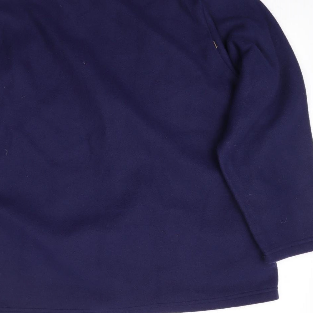 Anne De Lancay Womens Blue  Fleece Pullover Sweatshirt Size XL