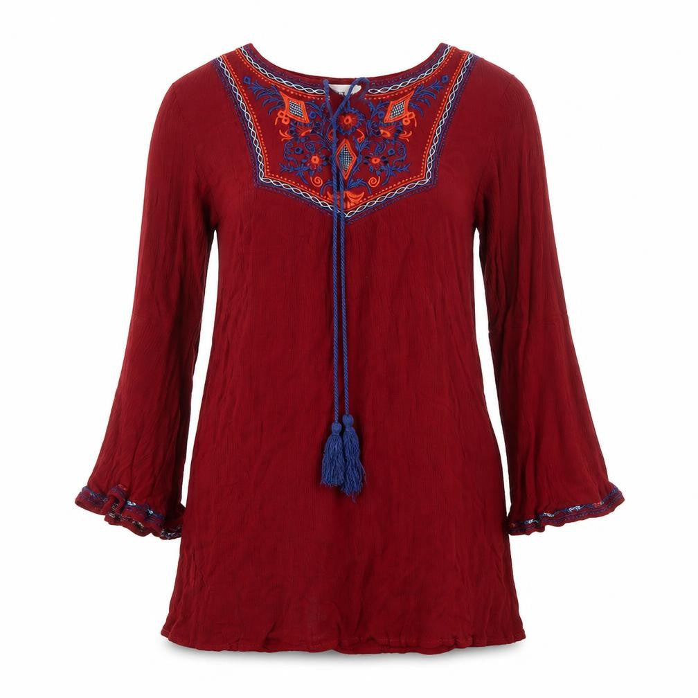 Kiss the Sky Womens Red   Basic Blouse Size XS