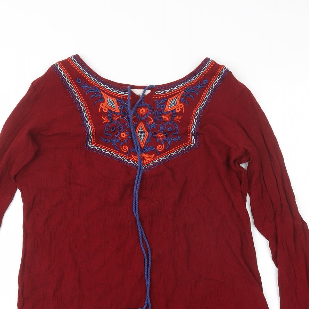 Kiss the Sky Womens Red   Basic Blouse Size XS