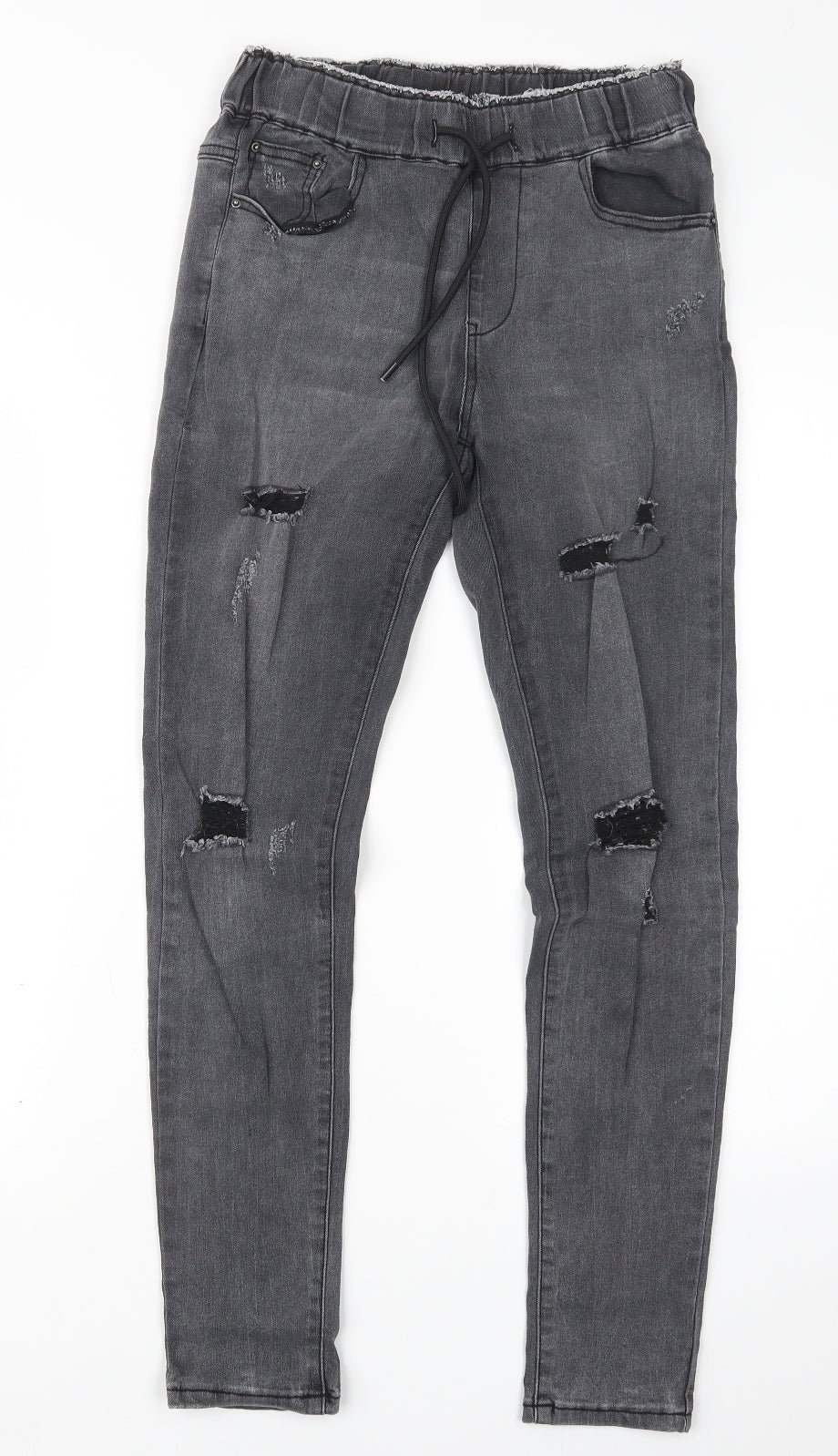 Preworn Womens Grey  Denim Straight Jeans Size XS L28 in