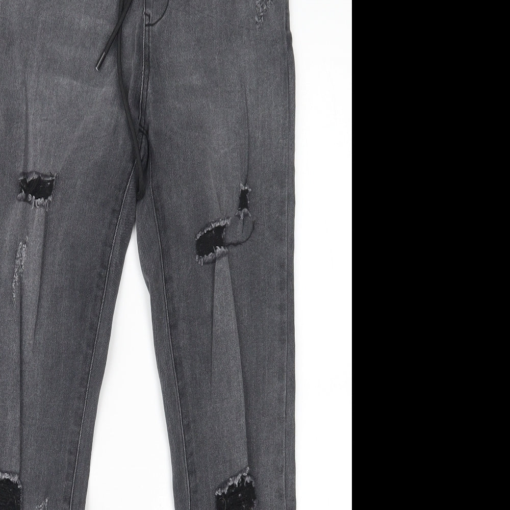 Preworn Womens Grey  Denim Straight Jeans Size XS L28 in