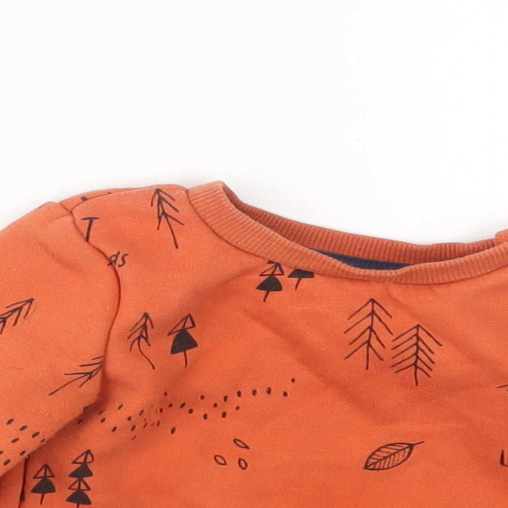 Primark Boys Orange Geometric  Pullover Jumper Size 9-12 Months