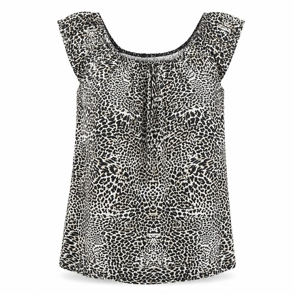 Peacocks Womens Brown Animal Print  Basic T-Shirt Size 14