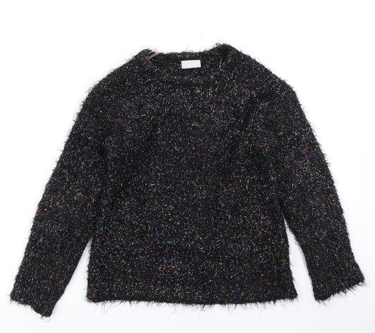 Matalan Girls Black  Knit Pullover Jumper Size 10 Years