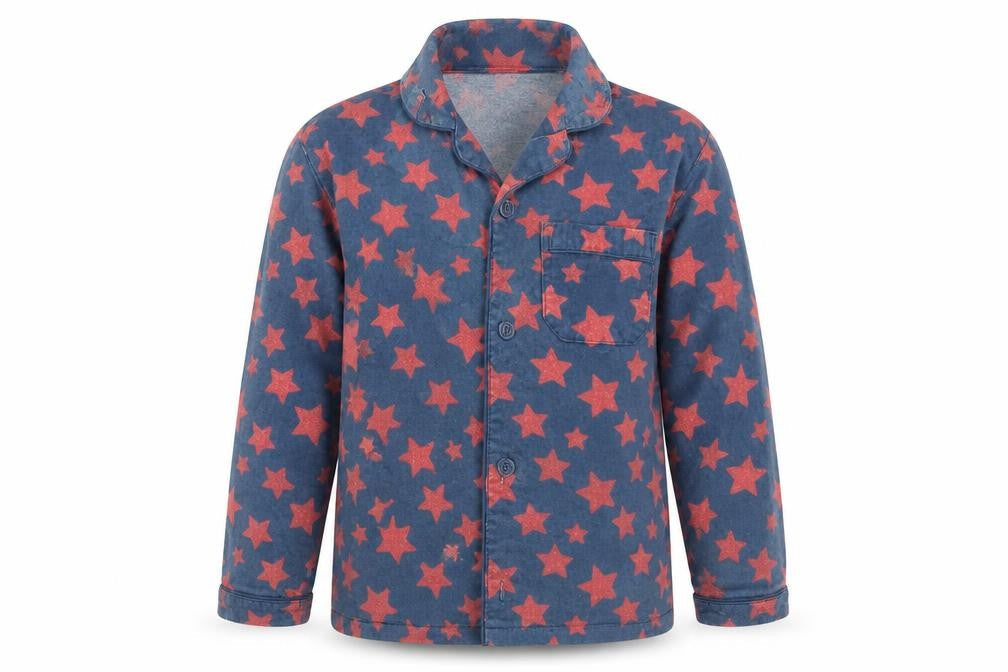 Primark Boys Blue Geometric   Pyjama Top Size 7-8 Years