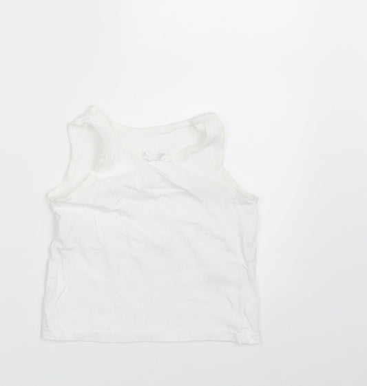 Primark Girls White   Basic Tank Size 4-5 Years