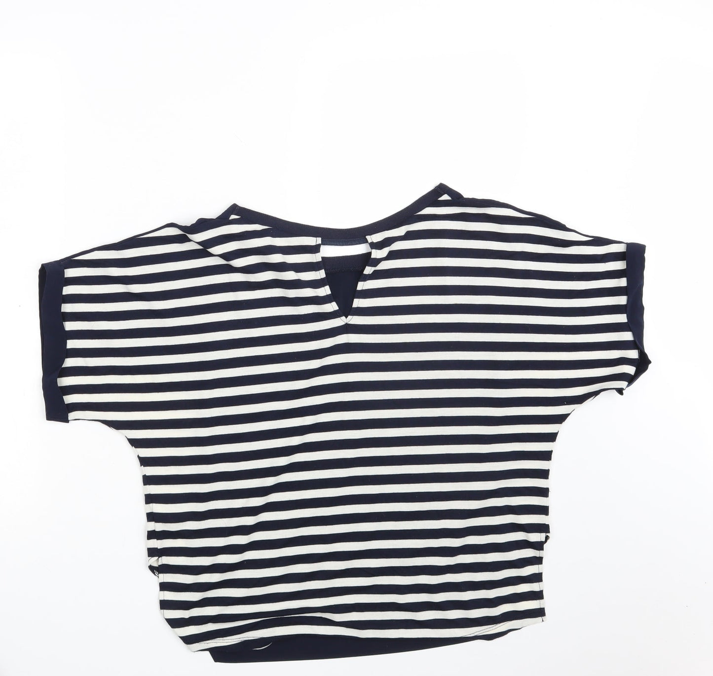Oasis Womens Blue Striped  Basic T-Shirt Size S