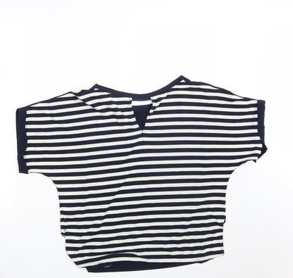 Oasis Womens Blue Striped  Basic T-Shirt Size S