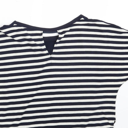 Oasis Womens Blue Striped  Basic T-Shirt Size S