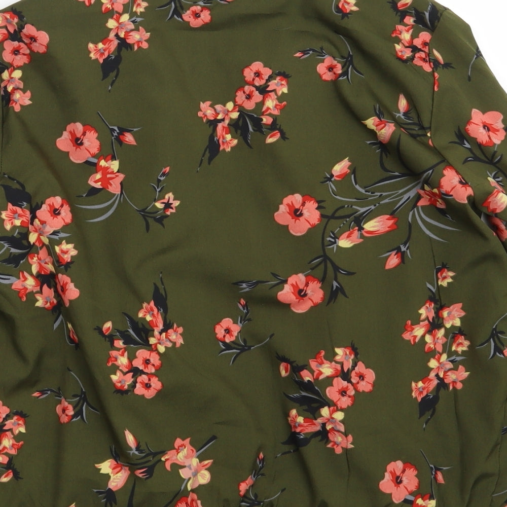 New Look Womens Green Floral  Jacket  Size 8