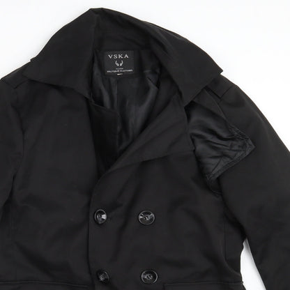 VSKa Womens Black   Overcoat Coat One Size