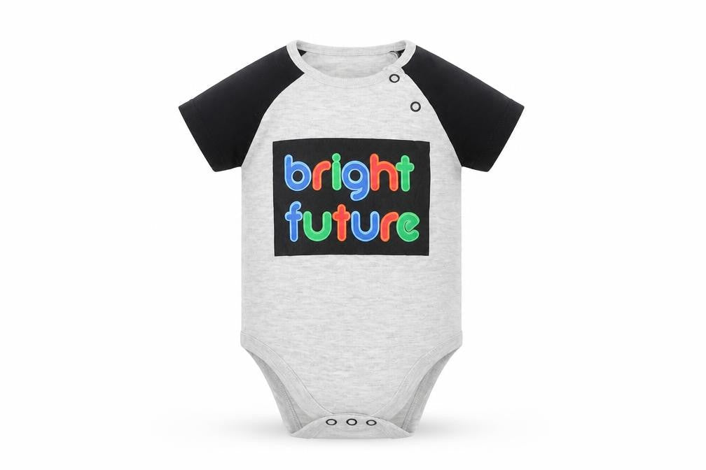 Pep&Co Baby Grey Colourblock  Romper One-Piece Size 6-9 Months  - Bright Future
