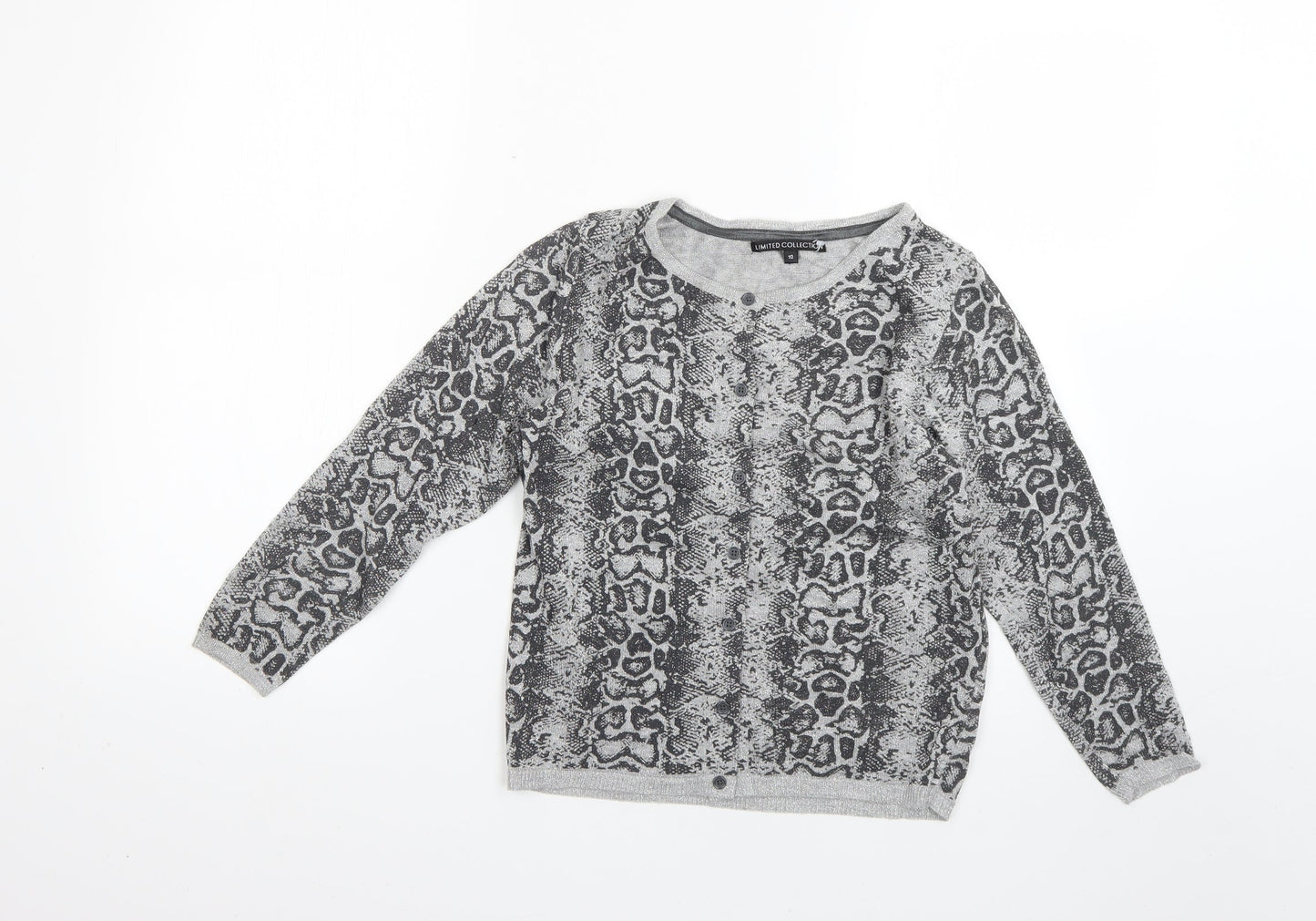 limited collection Womens Silver Animal Print  Pullover Jumper Size 10
