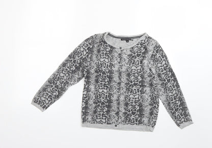 Limited Collection Womens Silver Animal Print  Pullover Jumper Size 10