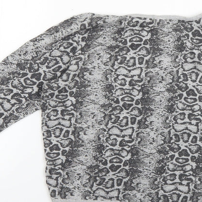 Limited Collection Womens Silver Animal Print  Pullover Jumper Size 10