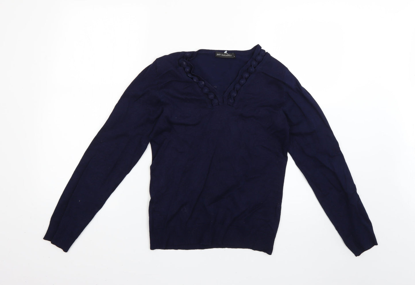 just elegant Womens Blue   Pullover Jumper Size S