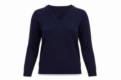 just elegant Womens Blue   Pullover Jumper Size S