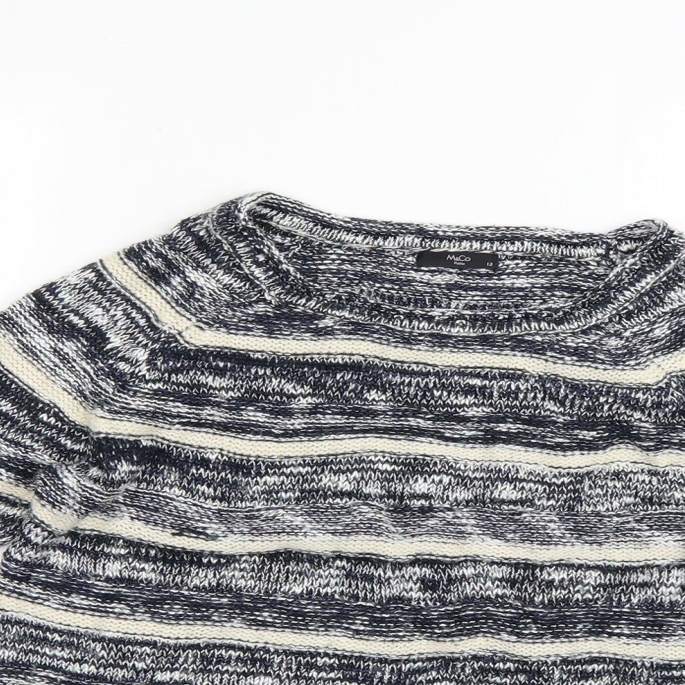 M&Co Womens Multicoloured Striped  Pullover Jumper Size 12