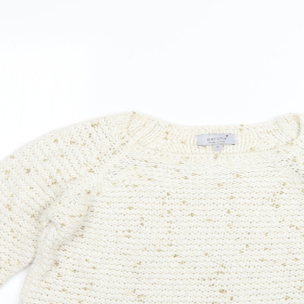 Marks and Spencer Womens Beige   Pullover Jumper Size 14