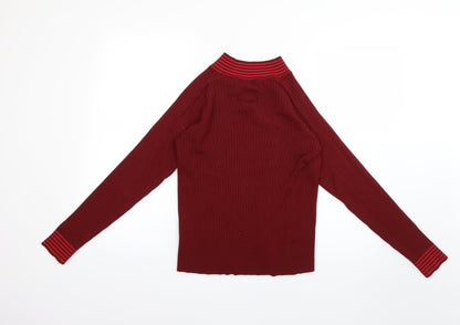 Preloved NEXT Womens Red Striped  Pullover Jumper Size 12 - Back