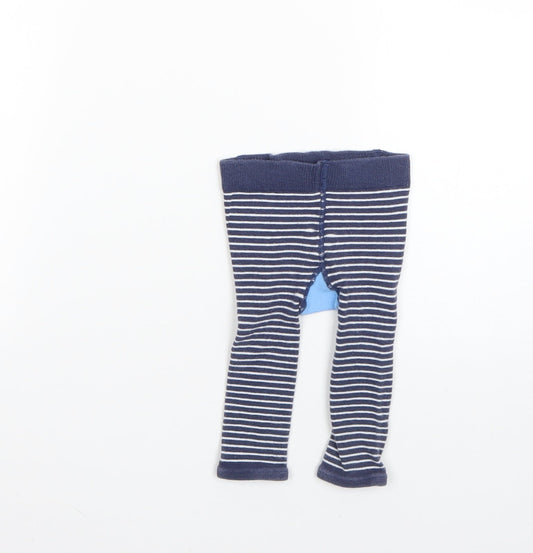 Nutmeg Baby Blue Striped  Jogger Leggings Size 6-9 Months