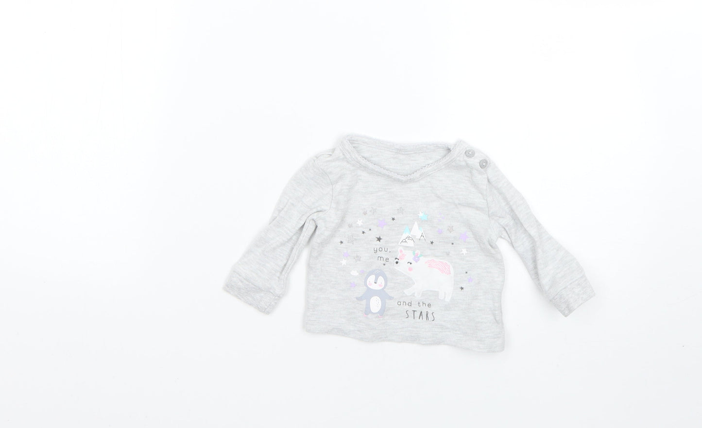 Primark Baby Grey   Basic T-Shirt Size 0-3 Months