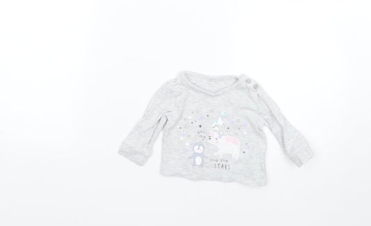 Primark Baby Grey   Basic T-Shirt Size 0-3 Months
