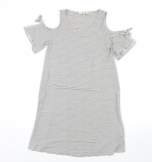 F&F Womens White Striped  Mini  Size 10