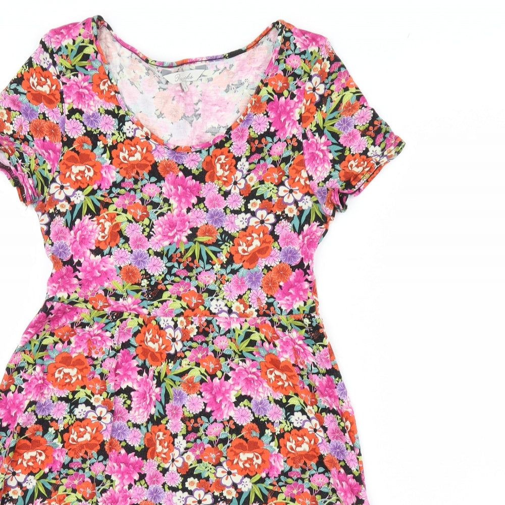 Peacocks Womens Multicoloured Floral  Mini  Size 8