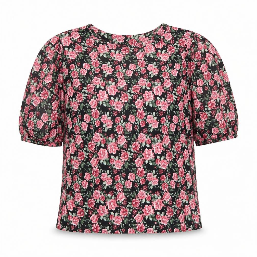 Primark Womens Black Floral  Basic Blouse Size S
