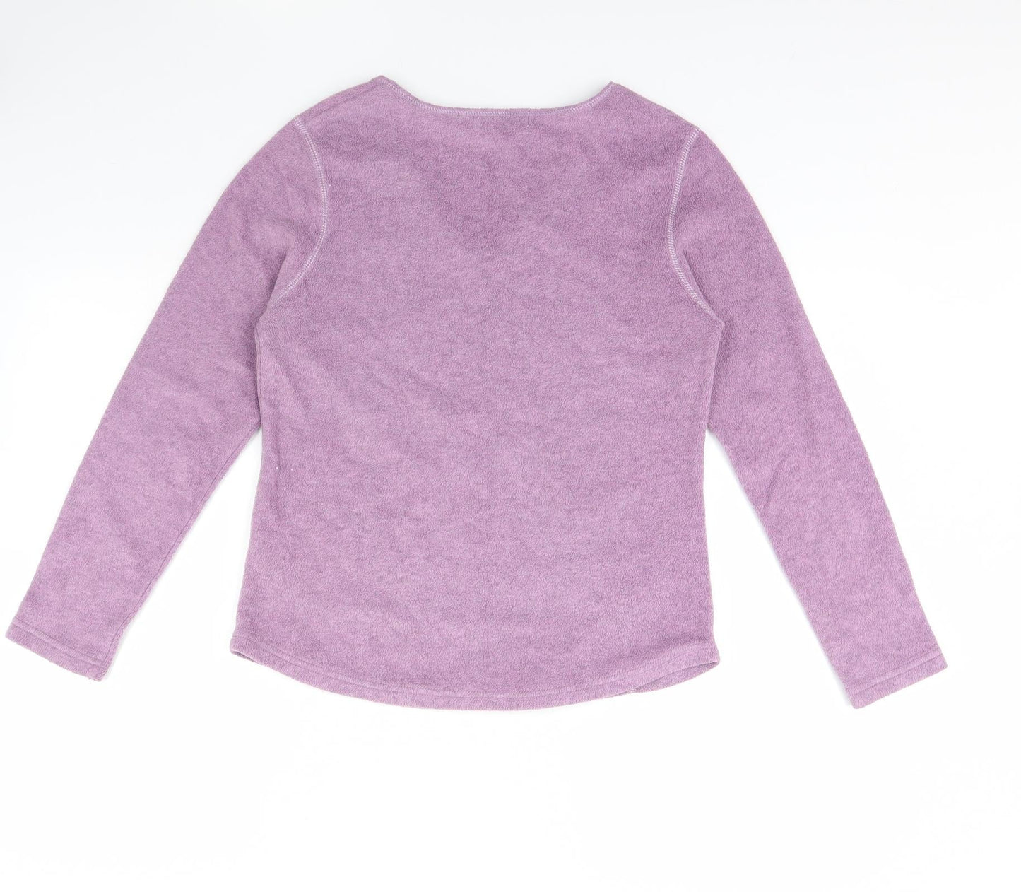 M&Co Womens Purple  Fleece Basic Blouse Size S