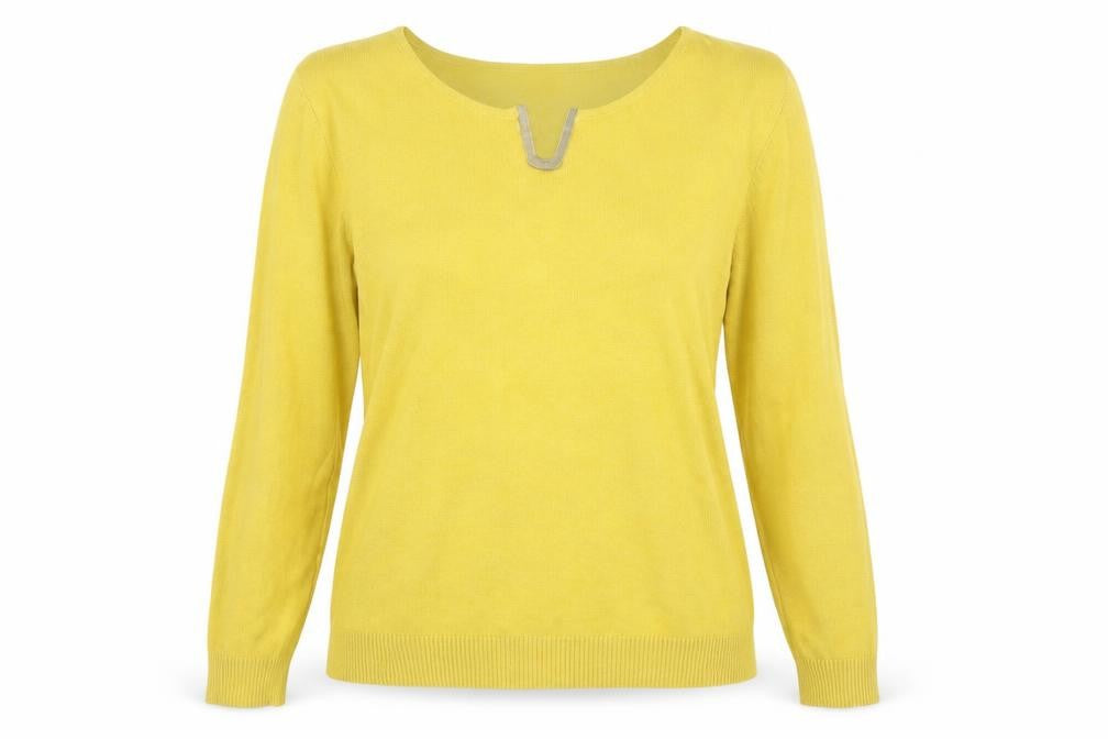 Just elegance Womens Yellow   Pullover Jumper Size L
