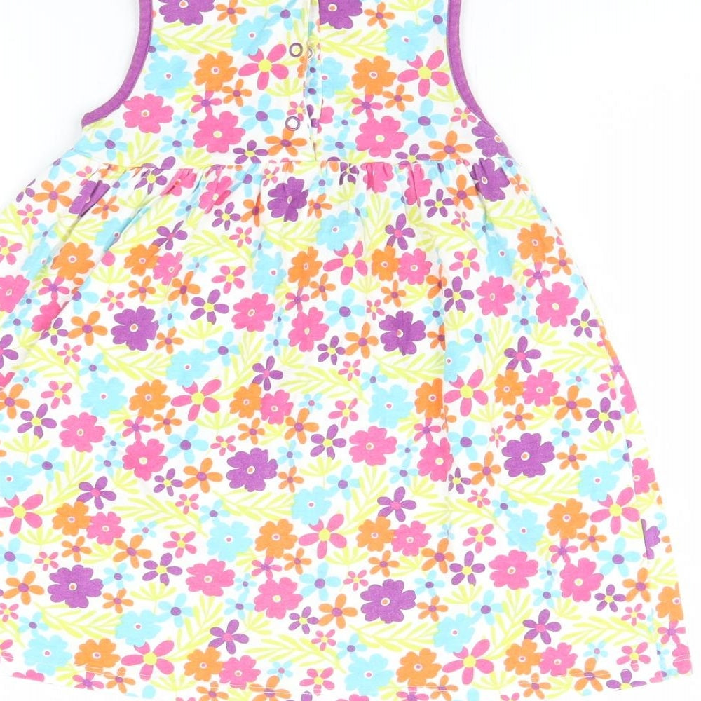 Mothercare Girls White Floral  Fit & Flare  Size 18 Months