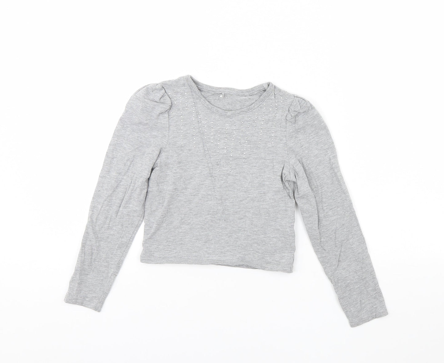 George Girls Grey   Basic T-Shirt Size 8 Years