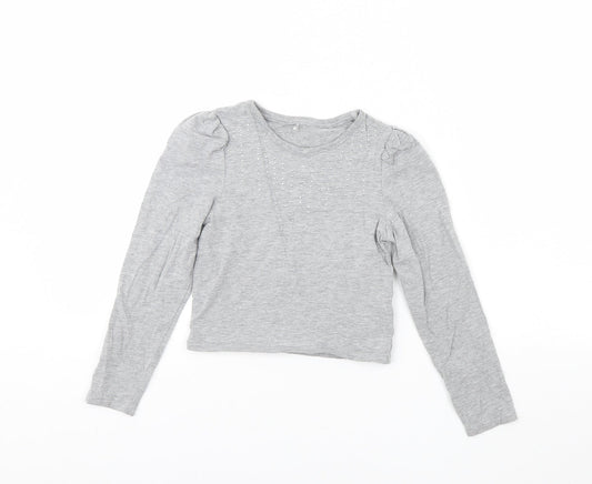 George Girls Grey   Basic T-Shirt Size 8 Years