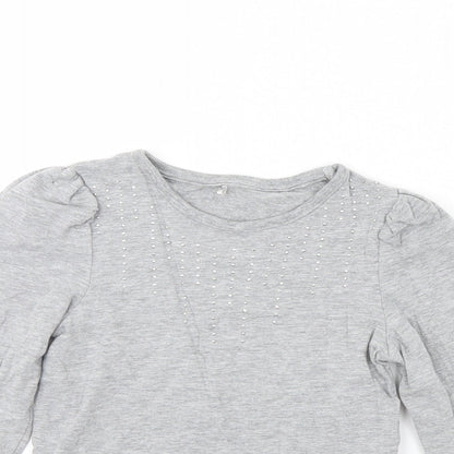 George Girls Grey   Basic T-Shirt Size 8 Years