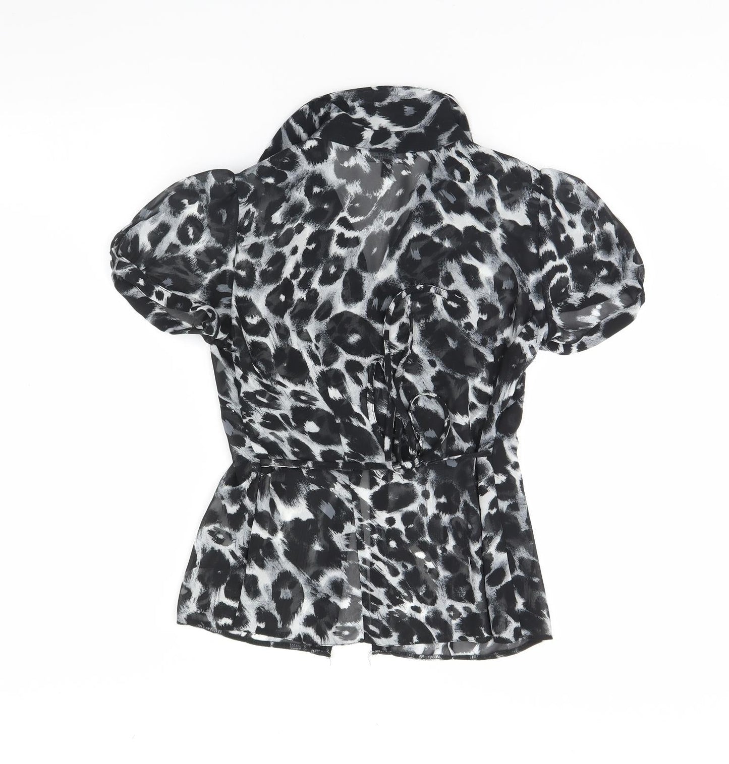 Debenhams Womens Blue Animal Print  Basic Button-Up Size 6