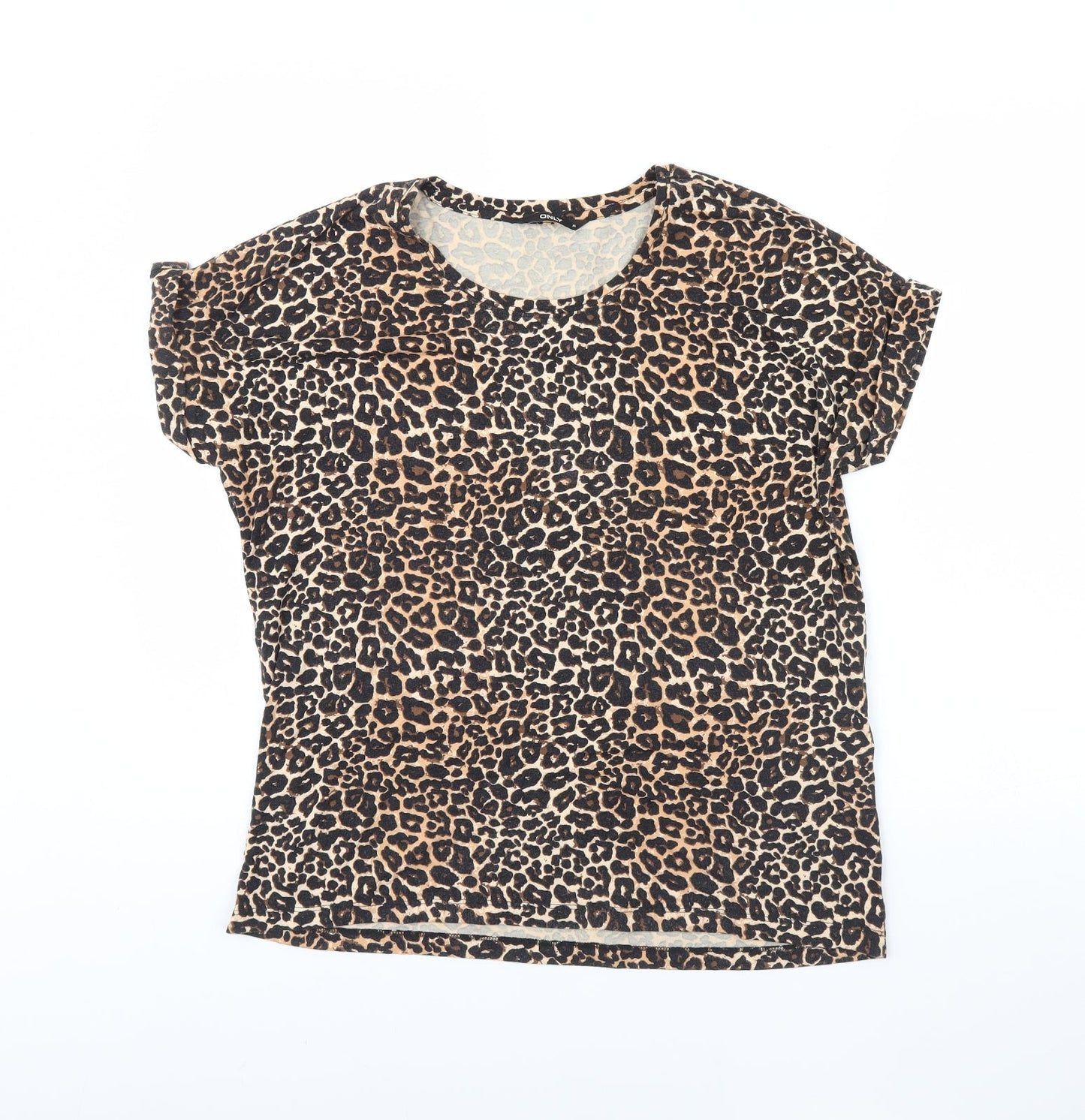 Only  Womens Brown Animal Print  Basic Blouse Size 10
