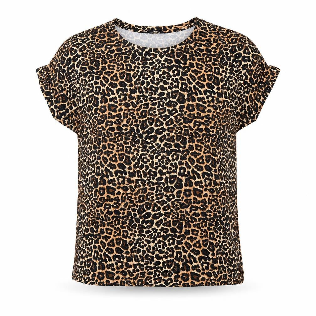 Only  Womens Brown Animal Print  Basic Blouse Size 10