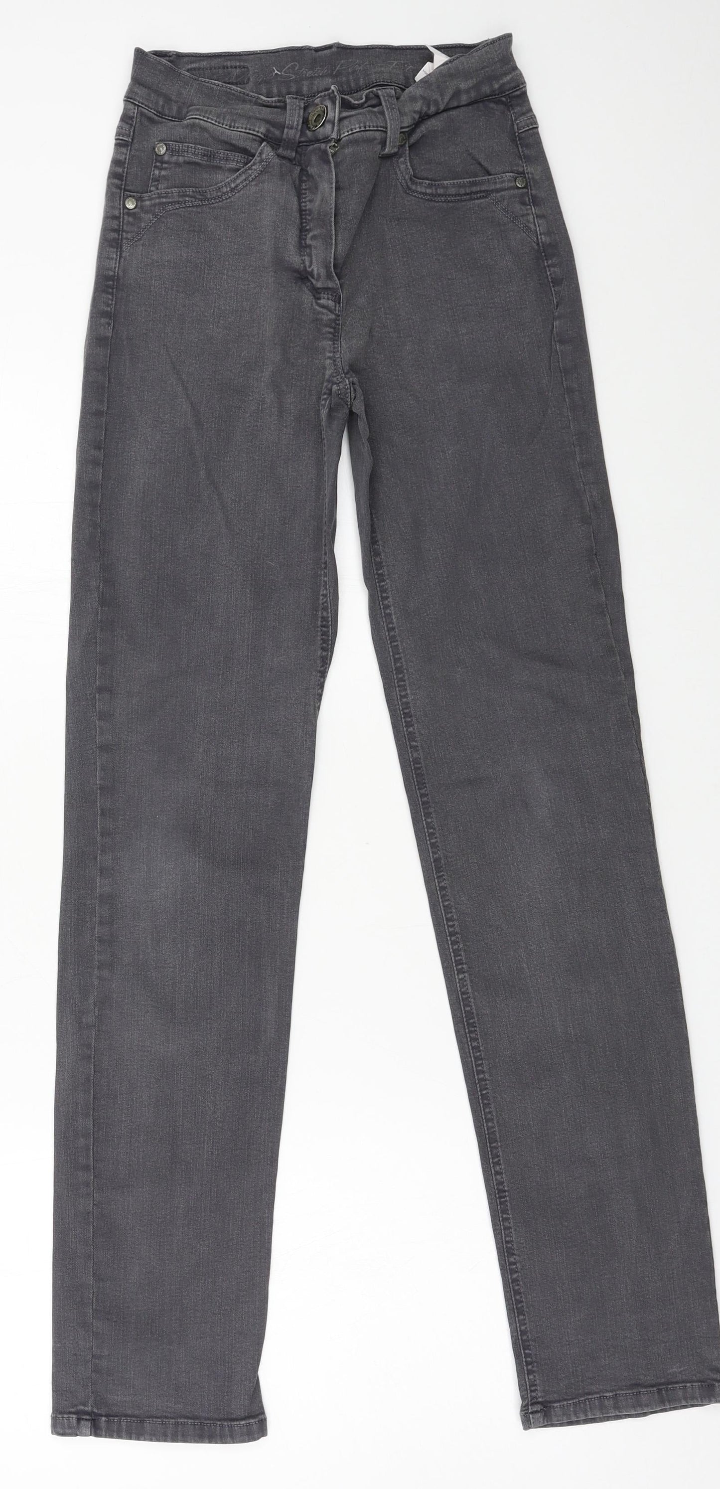 Preworn Womens Grey  Denim Skinny Jeans Size 8 L30 in
