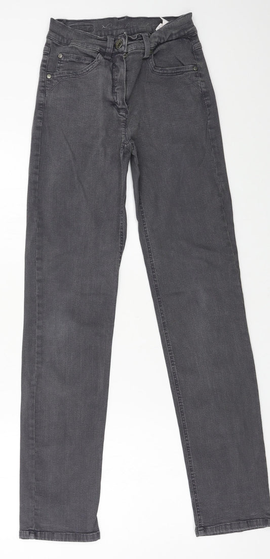 Preworn Womens Grey  Denim Skinny Jeans Size 8 L30 in