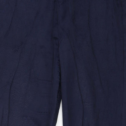 oodji Womens Blue Floral  Trousers  Size 12 L29 in