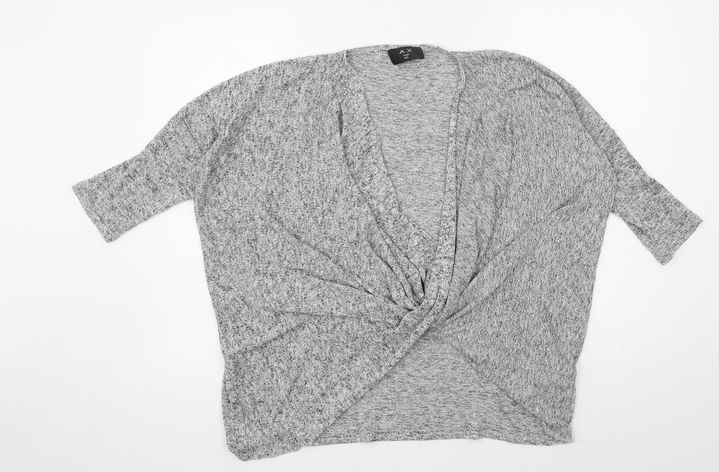 AX Paris Womens Grey  Knit Basic Blouse Size M  - knot detail