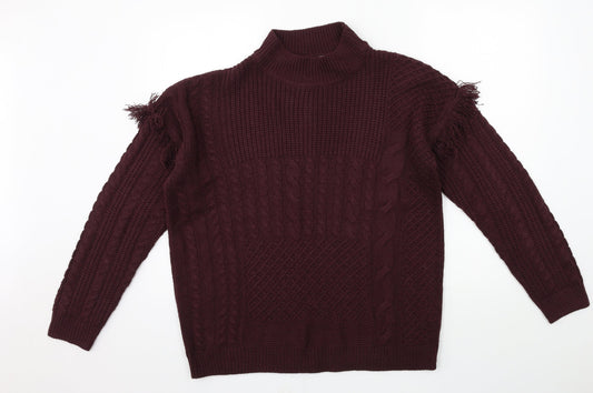 Select Womens Purple  Knit Pullover Jumper Size 14
