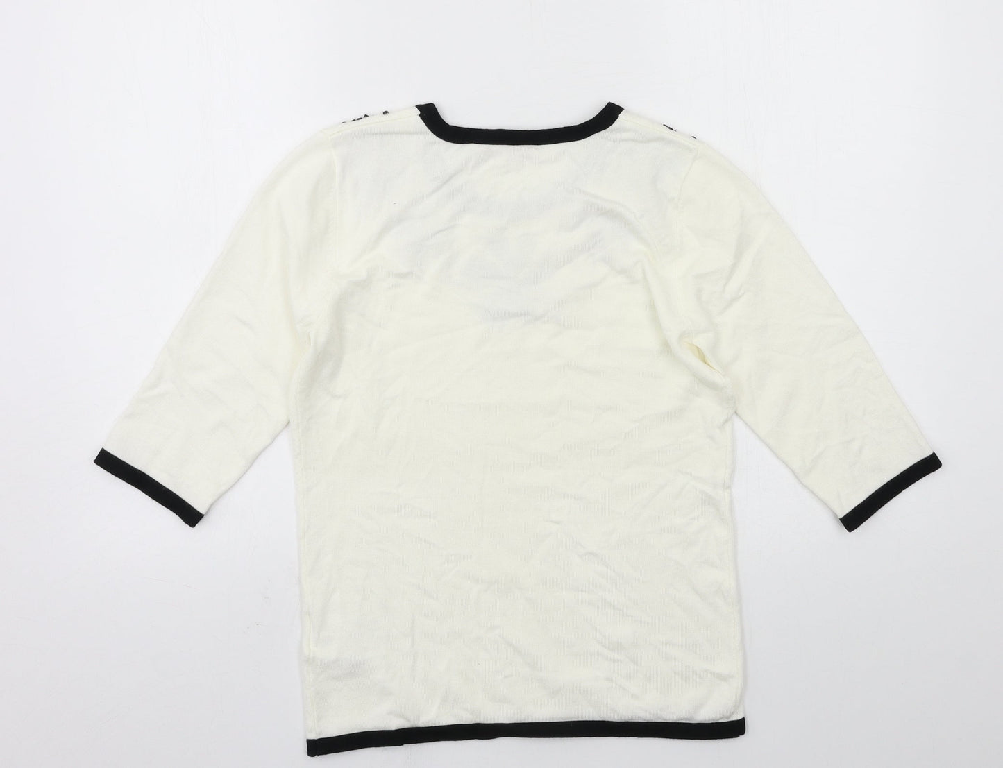 Anna Rose Womens White  Knit Pullover Jumper Size S