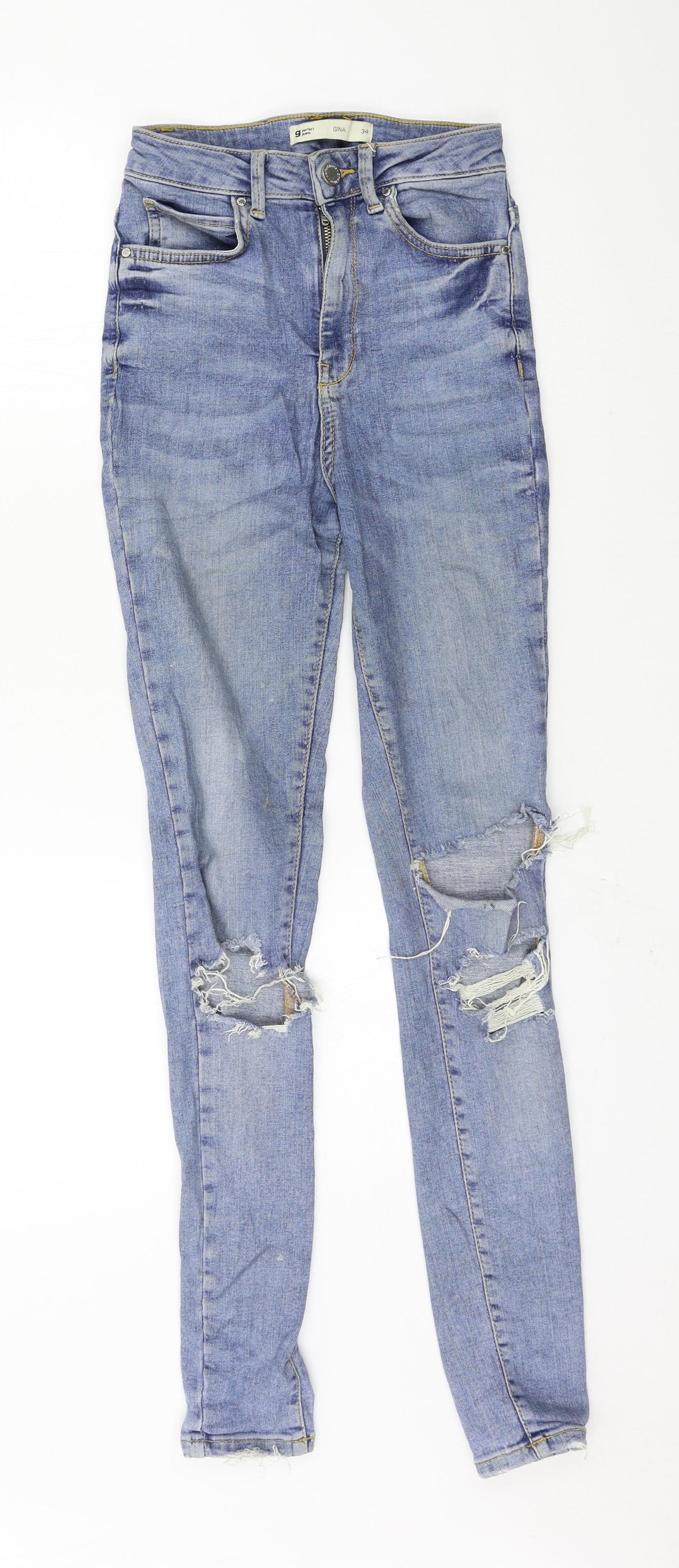 Gina Womens Blue  Denim Skinny Jeans Size 6 L29 in