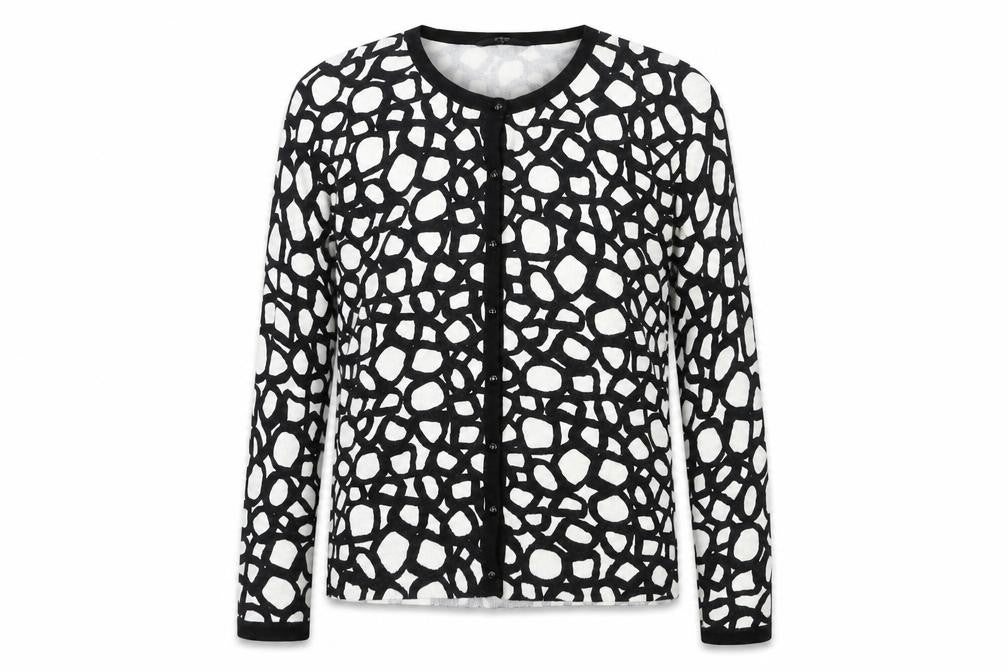 BHS Womens Black Geometric Knit Cape Jumper Size 14