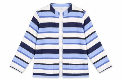 Cotton Traders Womens Blue Striped  Jacket  Size 10